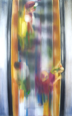 Aufgang orange, Öl auf Leinwand, 180 x 120cm, 2009