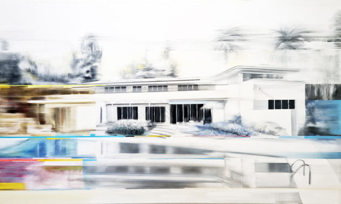 Homage to Richard-Thomas Mann house, 90 x 150cm, Öl auf Leinwand, 2025