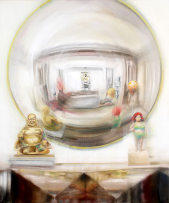buddha, mirror pictures, Öl auf Leinwand 120 x 100cm, 2022
