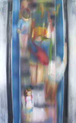 Aufgang blau, Öl auf Leinwand, 180 x 120cm, 2009