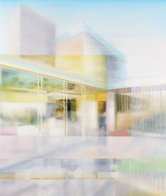 Homage to Richard-curtain wall, Öl auf Leinwand, 130 x 110cm, 2024