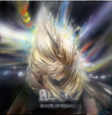 Headbanging, Öl auf Leinwand, 50 x 50cm, 2024