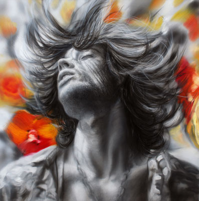 Flower power, Öl auf Leinwand, 80 x 80cm, 2024