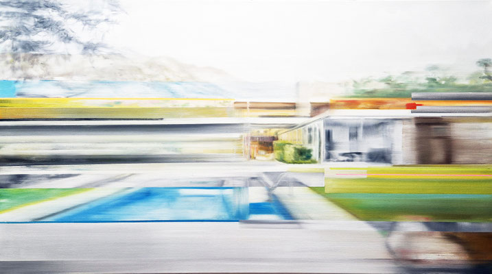Homage to Richard-pool, Öl auf Leinwand,  90 x 160cm, 2024