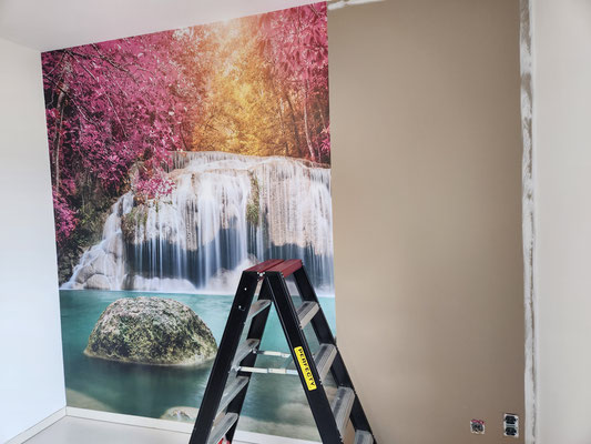 Pose d'une impression murale par ID4Home 