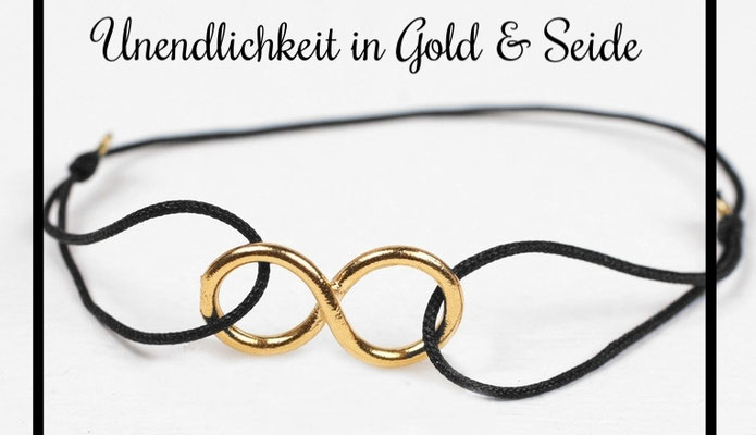 Seidenarmbänder mit goldenem Infinity Symbol