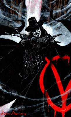 v pour Vendetta 59x35 2016 technique mixte