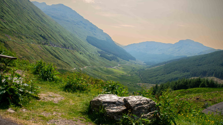 Richtung Glencoe, der erste Kontakt mit den highlands.