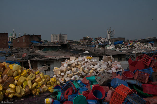 Plastiklager in Dharavi