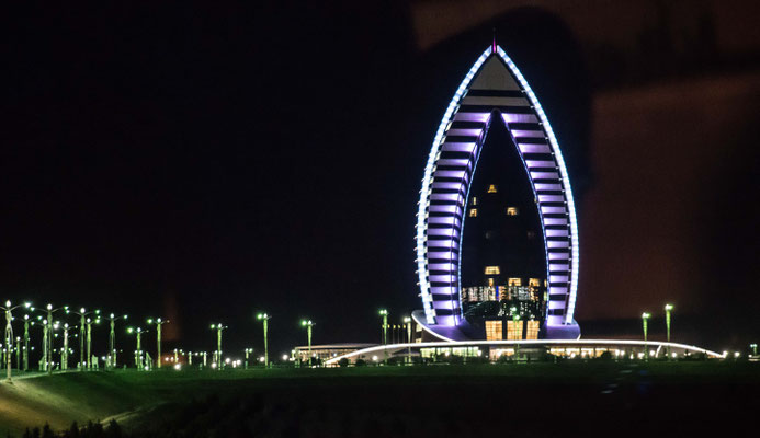 Unser Hotel in Ashgabat, der Hauptstadt von Turkmenistan erreichen wir Abends.