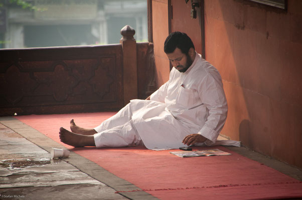 In der Jama Masjid "die auf die Welt blickt"