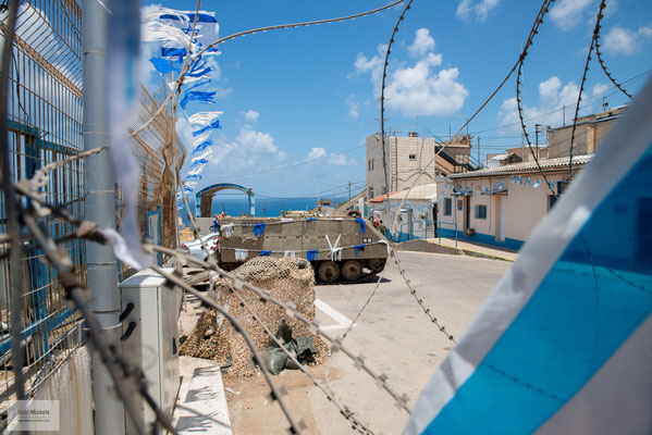 Demarkationslinie zwischen Libanon und Israel, die von der UN gezogen wurde, um zu bestimmen, ob Israel die UN-Resolution 425 erfüllt hatte.