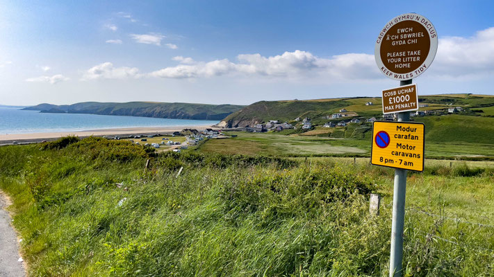 Über Swansea ging's nach Wales - atemberaubende Küstenstrassen - sehr schöne Campingplätze