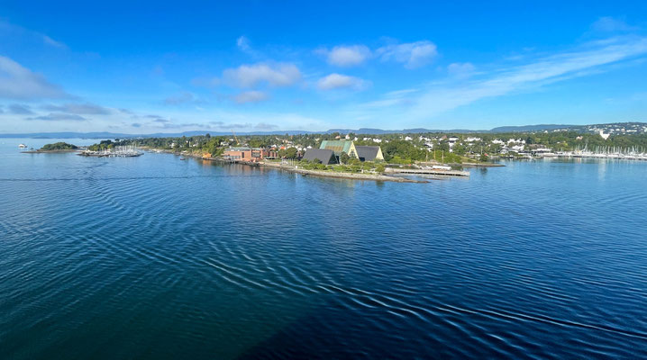 Blick auf Bygdoy, die Halbinsel im Oslofjord