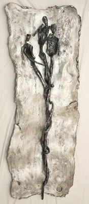 ENTWICKLUNG; Geschmiedetes Eisen und geschmolzenes Aluminium, 158x62x8 cm