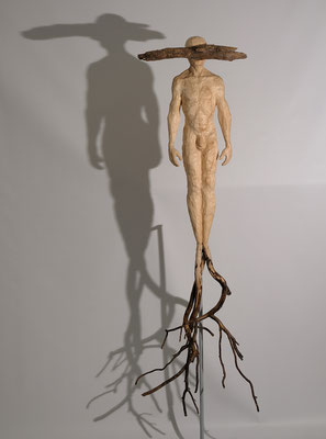  ZEITGEIST; Lindenholz, Äste und Schwemmholz, 172x50x37 cm