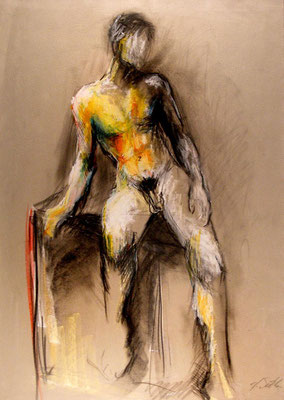 ADONIS; Pastell auf Papier, 70x50 cm