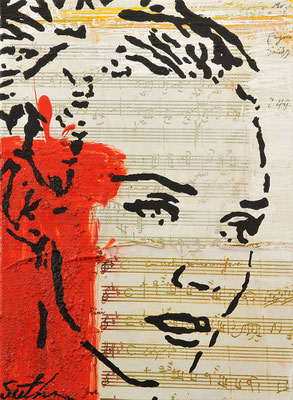 LEBENSMELODIE; Mischtechnik auf Leinwand, 40x30 cm