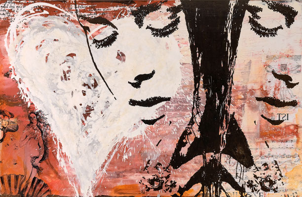 SEHNSUCHT DER VENUS; Mischtechnik auf Leinwand, 95x150 cm