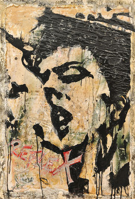 SPIEGELSELBST; Mischtechnik auf Leinwand, 95x65 cm