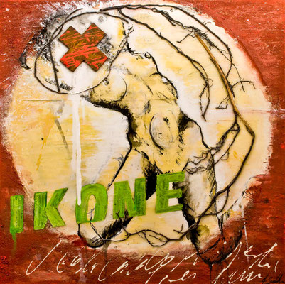 IKONE; Mischtechnik auf Leinwand, 80x80 cm