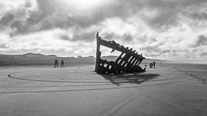 Schiffswrack bei Westport in Oregon/USA