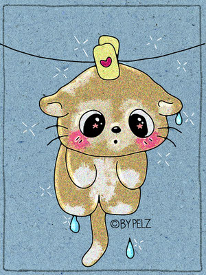 Kätzchen, lustig, digiART, Manga, Zeichnung, Illustration, Copyright by Pelz, 2026.