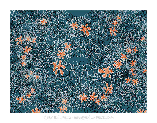 Titel: Blütenhecke - Größe: 30 x 40 - Art: digiART - © by Emil Pelz 2024