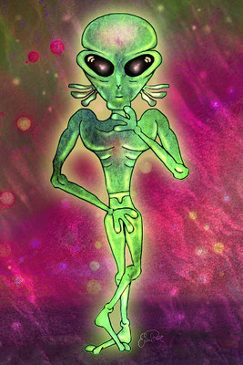 Titel: ALIEN - Größe: 30 x 45 cm - Art: digiART / Zeichentablett WACOM - © by Pelz / 04. September 2025