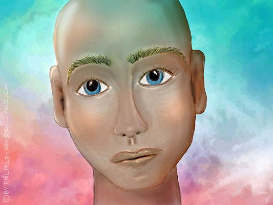 Exponat: Mein inneres Kind - Größe: 30 x 40 cm - Art: digiART / Zeichentablett WACOM - © by Emil Pelz 2024