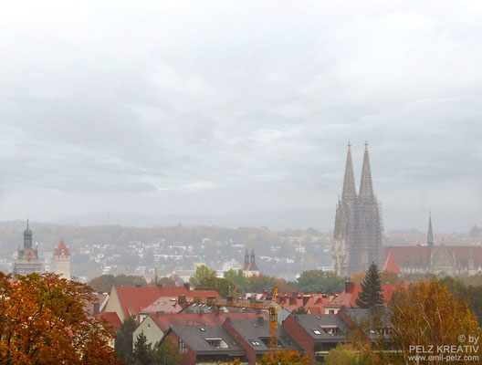 Exponattitel: Legendäres Regensburg im Herbstnebel - © by Pelz Kreativ 2020