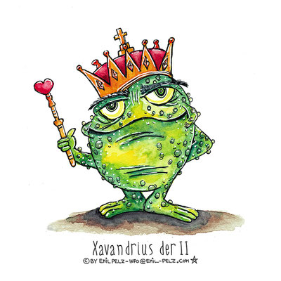 Titel: Xavandrius-der-II - Größe: 40 x 40 - Art: Tusche- & Aquarellmalerei - © by Emil Pelz 2023