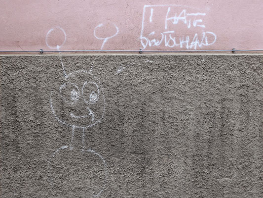 Alien an der Hauswand - Copyright by Pelz 2018