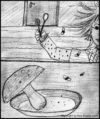 Pimpernelle Zwiebelhaut - Bleistiftskizze Nr. 4 - © by Pelz Kreativ 2019