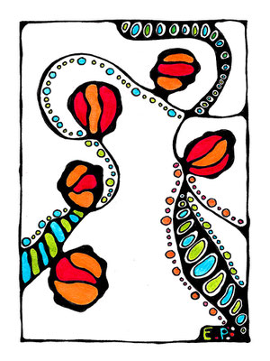 Titel: Neurographic Art - No. 1 - Größe: 30 x 40 - Art: Tusche & Holzfarbstifte - © by Emil Pelz 2024