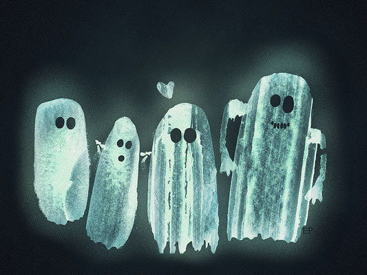 Titel: Geisterstunde - Größe: 30 x 40 cm - Art: digiART / Zeichentablett WACOM - © by Pelz / 12. Januar 2025