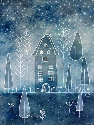 Titel: Winterzeit, Weihnachtszeit / monoton - Größe: 30 x 40 - Art: digiART - © by Emil Pelz 2024