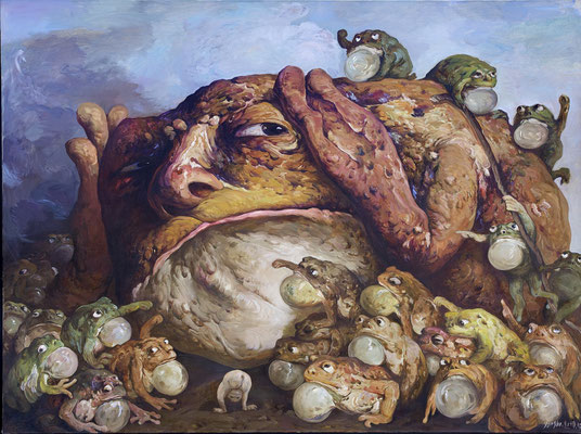 Yongbo Zhao: *Stimmen des Volkes I*, 2012, Öl/Leinwand, 180 x 240 cm