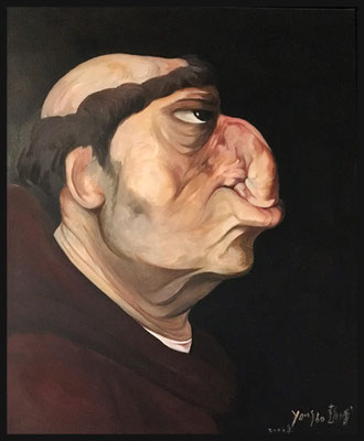 Yongbo Zhao: *Mönch*, 2004, Öl/Leinwand, 60 x 50 cm