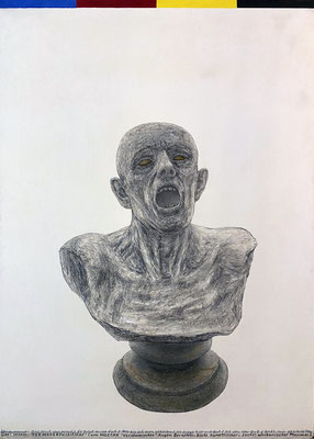 Olaf Hauke: "Permoser-Falsifikat (Selbst)", 2003, Acryl/Spanplatte, 126 x 91 cm    