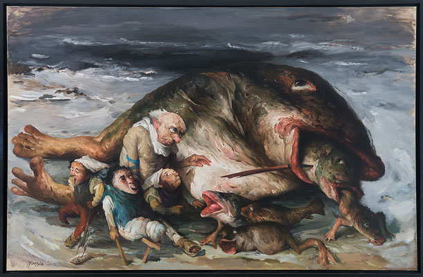 Yongbo Zhao: *Jede Hilfe ist zu spät*, 2015, 180 x 280 cm