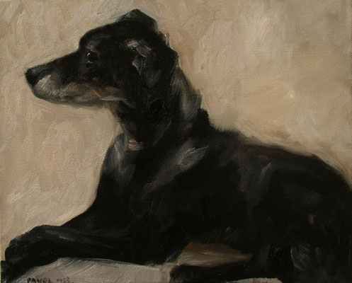 Pavel Feinstein: *N 1262* (Der kleine König), 2008, Öl/Leinwand, 40 x 50 cm