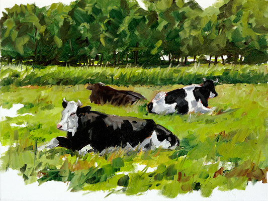 Hartmut Kiewert: *Weide* (Butenland 35), 2019, Öl/Leinwand, 30 x 40 cm