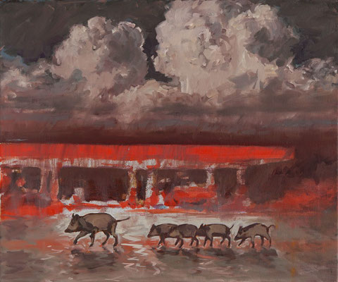 Hartmut Kiewert: *Regen*, 2021, Öl/Leinwand, 50 x 60 cm
