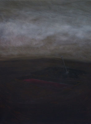 Jürgen Kramer: *Blutgrab*, 1991, Öl/Leinwand, 70 x 50 cm