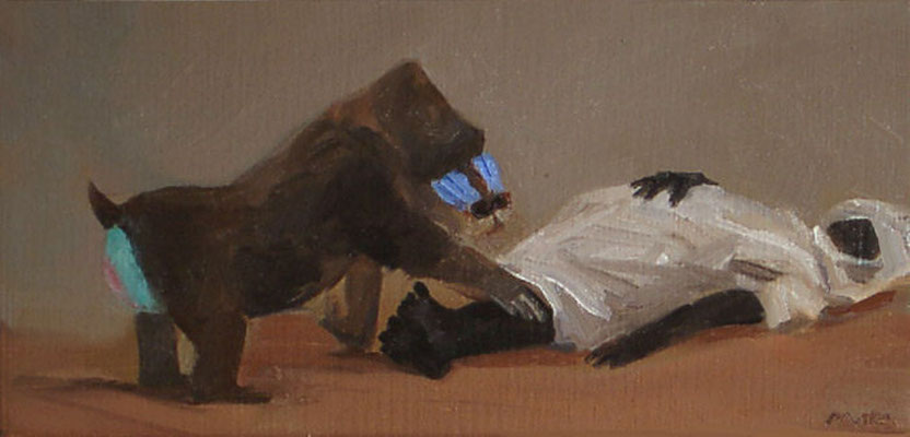 Pavel Feinstein: *N 891*, 2002, Öl/Leinwand, 23 x 49,5 cm