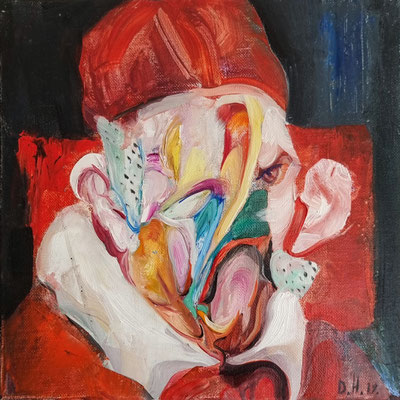 Dimitar Hinkov: *16. The Pope (after Francis Bacon)*, 2019, Öl/Leinwand, 30 x 30 cm