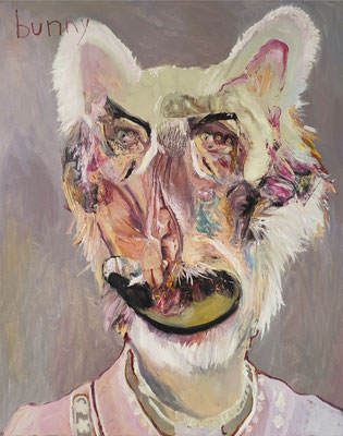 Juliane Hundertmark: *Bunny*, 2025, Öl/Leinwand, 100 x 80 cm