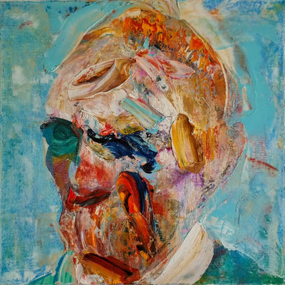 Dimitar Hinkov: *Self Portrait as Van Gogh I*, 2019, Öl/Leinwand, 30 x 30 cm