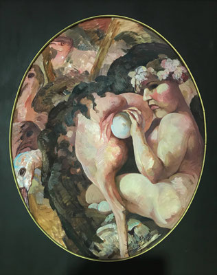 Yongbo Zhao: *Das Ei*, 2000, Öl/Leinwand, 100 x 80 cm